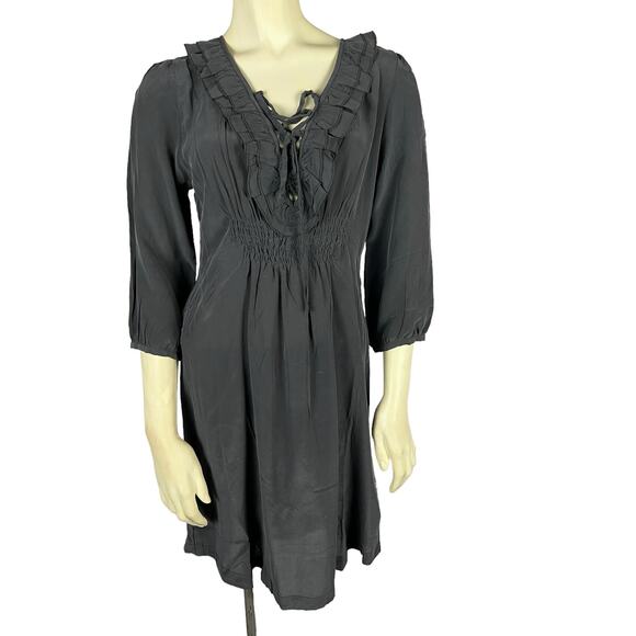 Dept. Silk Black silk dress new NWT size large - Picture 1 of 11